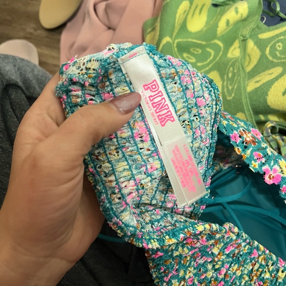 Teal/Floral Longline Lace Bralette from Victoria’s Secret PINK - Picture 4 of 4